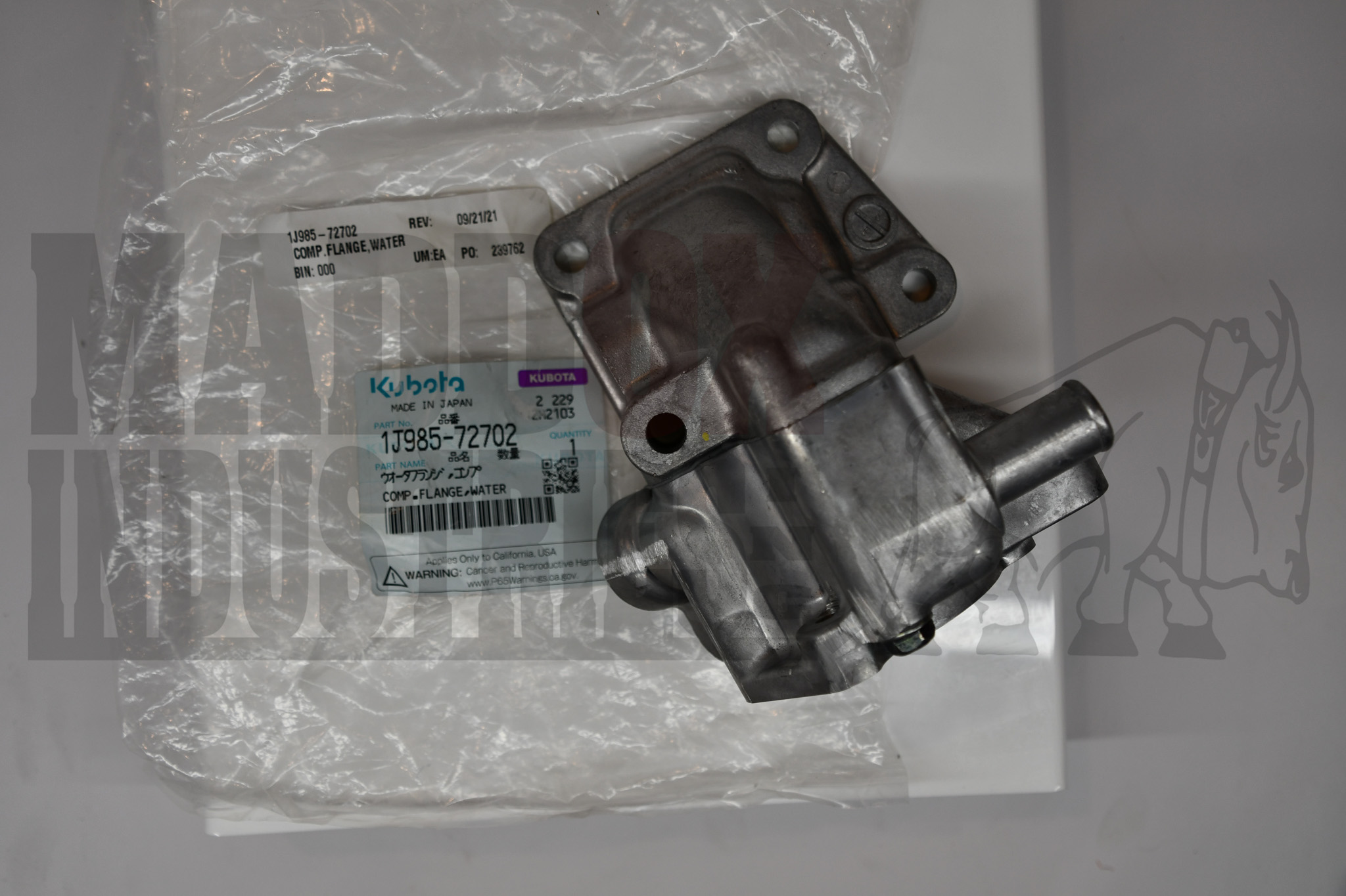 Kubota 1J985-72702 Water Flange